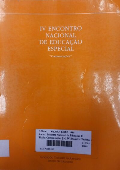 Comunicações do IV Encontro nacional de educação especial