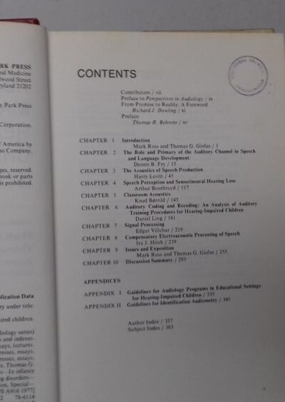 Auditory management of hearing-impaired children: principles and prerequisites for intervention