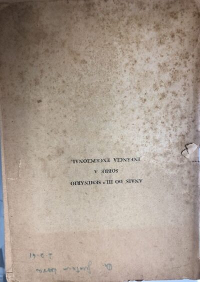 Anais do 3 Seminário sobre a Infância Excepcional / Seminário sobre a Infância Excepcional 