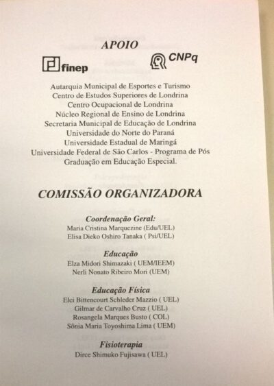 Anais do I Congresso brasileiro multidisciplinar de educação especial