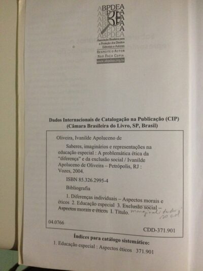 Saberes, imaginários e representações na educação especial: a problemática ética da diferença e da exclusão social - Imagem 2