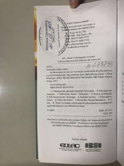As dimensões do não ver:  formação continuada de educadores e a profissionalização das pessoas com deficiência visual - Imagem 2