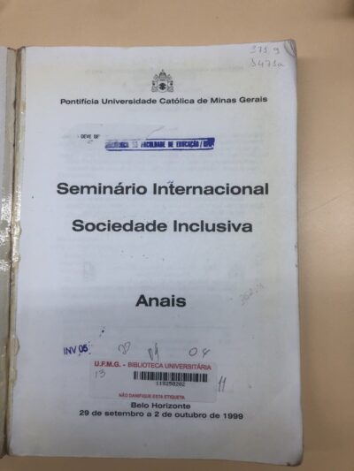 Anais do Seminário Internacional Sociedade Inclusiva - Imagem 2