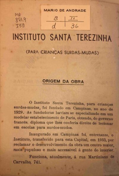 Instituto Santa Terezinha para Creanças Surdas Mudas - Imagem 2