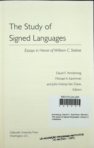The study of signed languages: essays in honor of William C. Stokoe - Imagem 2