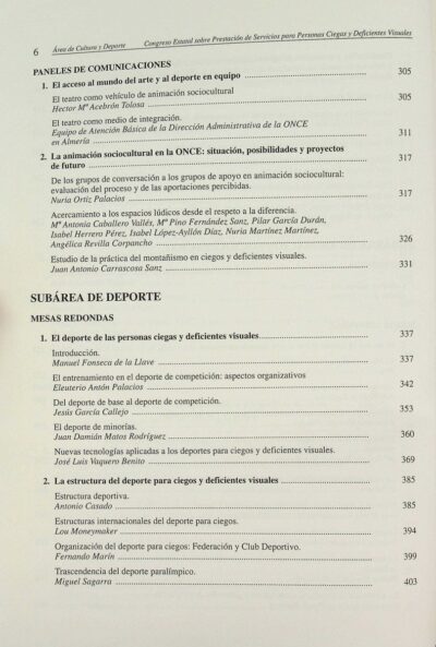 Actas del Congreso Estatal sobre Prestación de Servicios para Personas Ciegas y Deficientes Visuales: area de cultura y desportes - Imagem 7