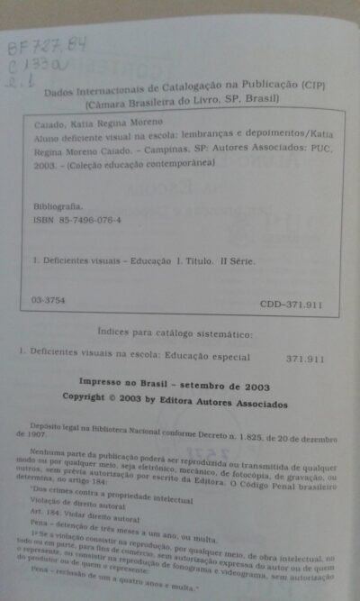 Aluno deficiente visual na escola: lembranças e depoimentos - Imagem 2
