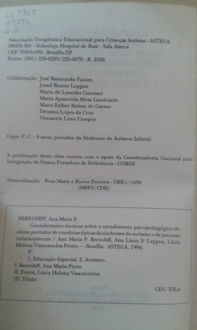 Considerações técnicas sobre atendimento psicopedagógico do educando portador de condutas típicas da síndrome do autismo e de psicoses infanto-juvenis - Imagem 2