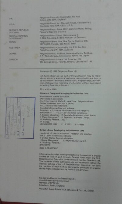 Handbook of special education: low incidence conditions - Imagem 3