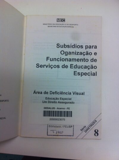 Subsídios para organização e funcionamento de serviços de educação especial: área da deficiência visual - Imagem 2