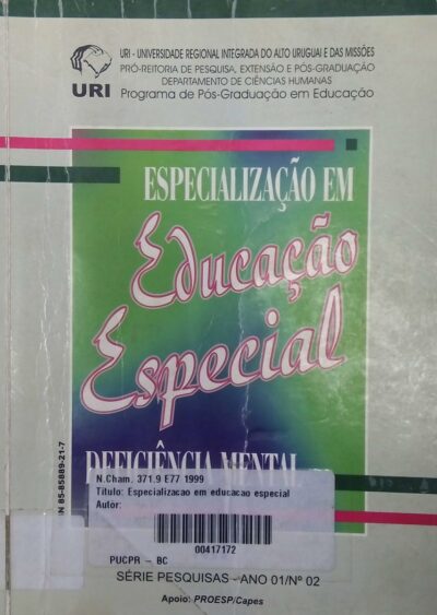 Especialização em educação especial: deficiência mental