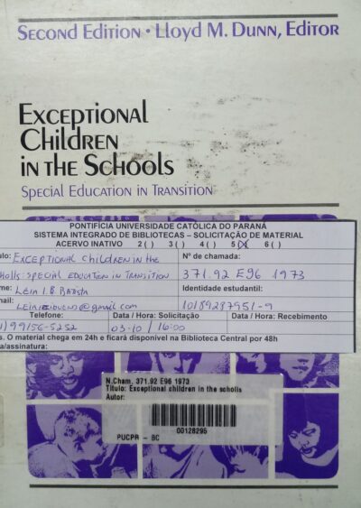 Exceptional children in the scholls: special education in transition