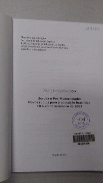 Anais do Congresso surdez e pós-modernidade: novos rumos para a educação Brasileira - Imagem 2