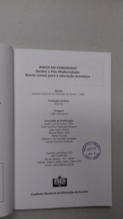 Anais do Congresso surdez e pós-modernidade: novos rumos para a educação Brasileira - Imagem 3