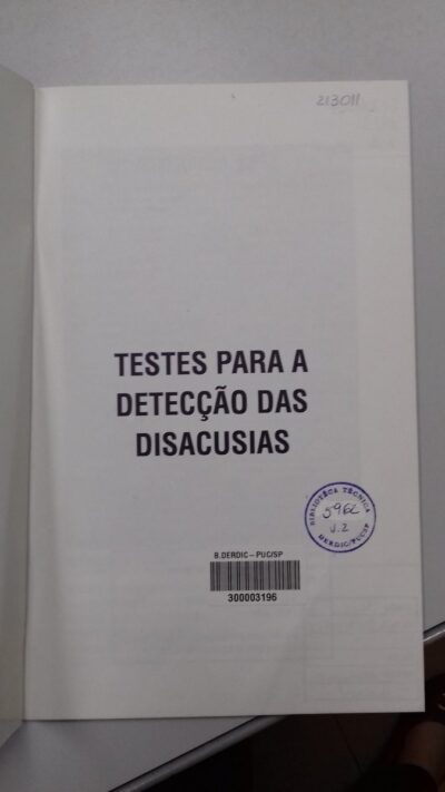 Série Audiologia V. 2: testes para a detecção das disacusias - Imagem 2