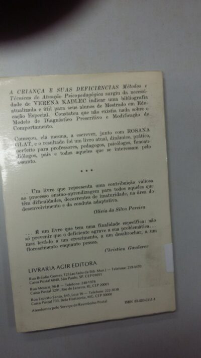 A criança e suas deficiencias: metodos e tecnicas de atuação psicopedagogica - Imagem 6