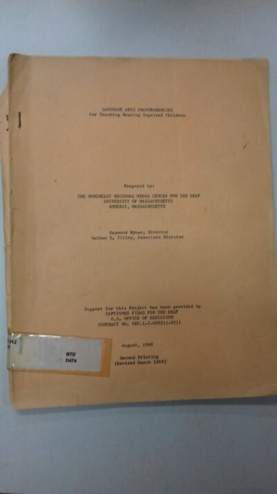 Language arts transparencies for teaching hearing impaired children