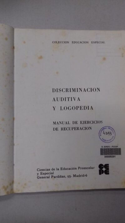 Discriminacion auditiva y logopedia: manual de ejercicios de recuperacion - Imagem 2