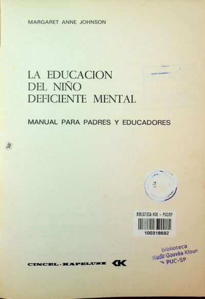 La educacion del nino deficiente mental: manual para padres y educadores - Imagem 2