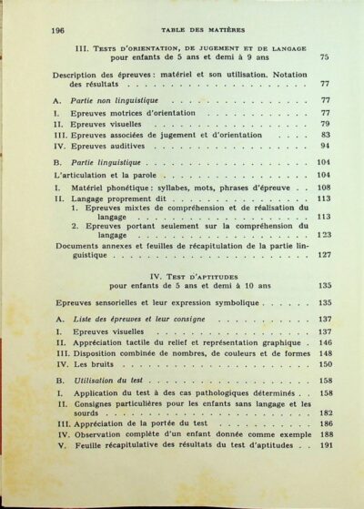 Langage oral et ecrit: II epreuves sensorielles et tests de langage appreciation de l'etal du language - Imagem 4