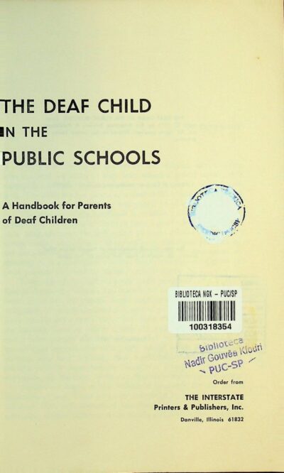 The deaf child in the public schools: a handbook for parents of deaf children - Imagem 2