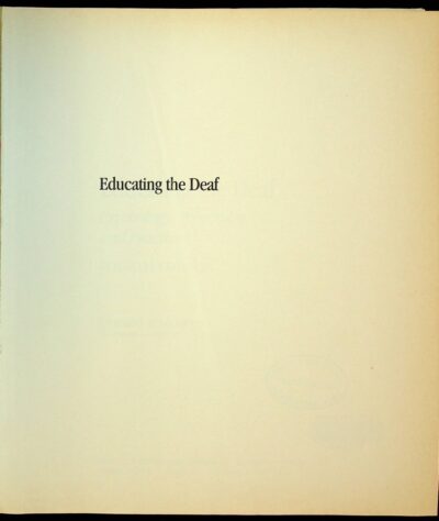 Educating the deaf: psychology, principles and practices - Imagem 2