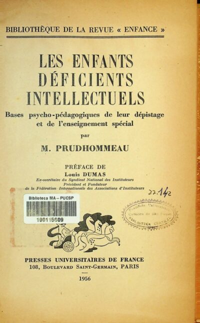 Les enfants deficients intellectuels: bases psycho-pedagogiques de leur depistage et de l'enseignement special - Imagem 2