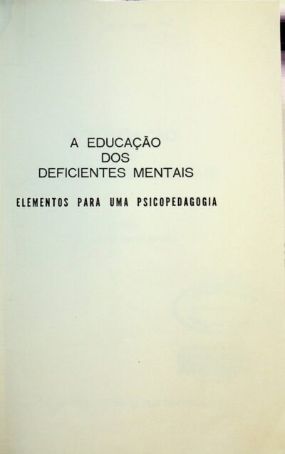 A educação dos deficientes mentais: elementos para uma psicopedagogia - Imagem 2