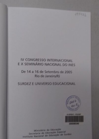 Congresso surdez e universo educacional