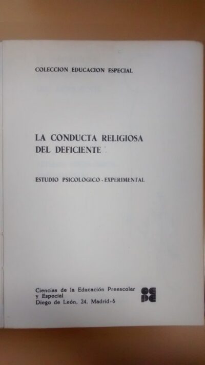 La conducta religiosa del deficiente: estudio psicologico experimental - Imagem 2