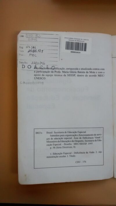 Subsídios para a organização e funcionamento de serviços de educação especial: área de deficiência visual - Imagem 2