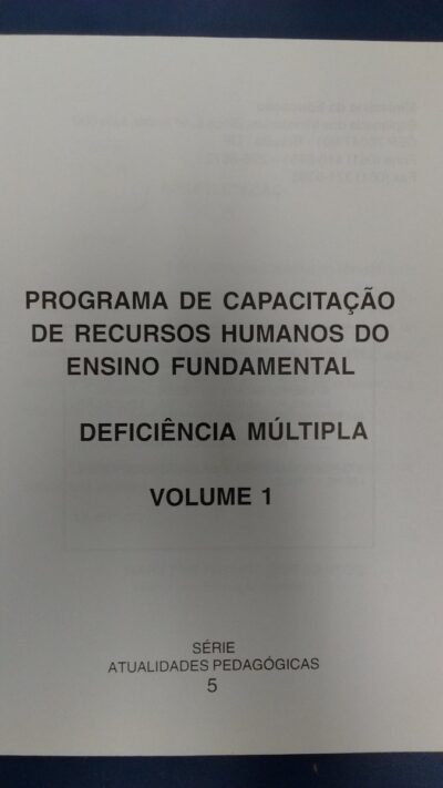 Programa de capacitação de recursos humanos do ensino fundamental: deficiência múltipla vol. I - Imagem 4
