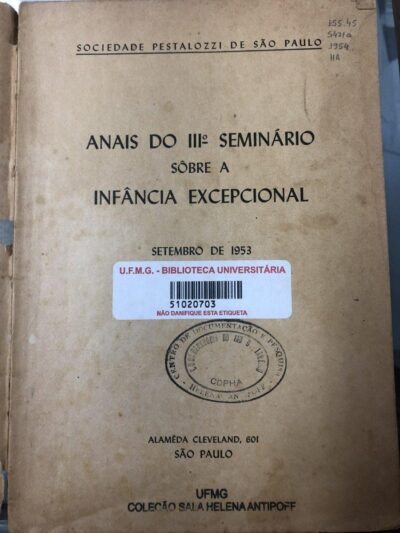 Anais do 3 Seminário sobre a Infância Excepcional / Seminário sobre a Infância Excepcional  - Imagem 2