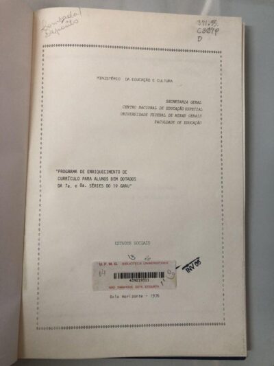 Programa de enriquecimento de currículo para alunos bem dotados da 7a. a 8a. séries do primeiro grau: estudos sociais - Imagem 2
