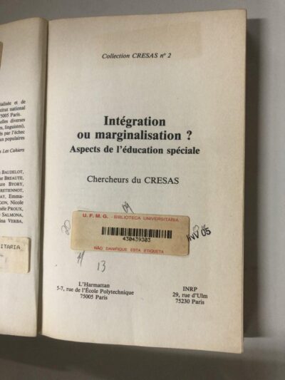 Intégration ou marginalisation:  aspectos de l'éducation spécialisée - Imagem 2