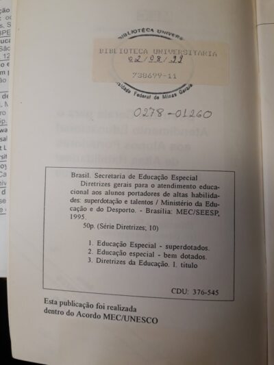 Diretrizes gerais para o atendimento educacional aos alunos portadores de altas habilidades, superdotação e talentos - Imagem 3