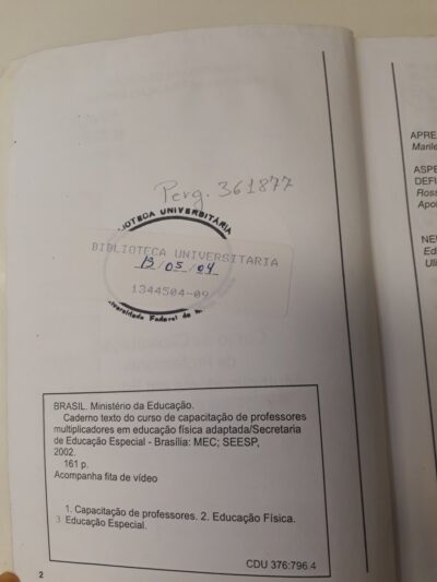 Caderno texto do curso de capacitação de professores multiplicadores em educação física-adaptada - Imagem 2
