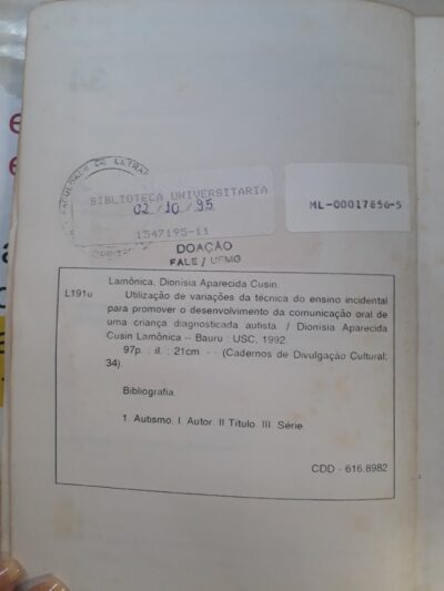 Utilização de variações da tecnica do ensino incidental para promover o desenvolvimento da comunicação oral de uma criança diagnosticada autista - Imagem 2
