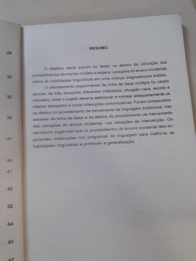Utilização de variações da tecnica do ensino incidental para promover o desenvolvimento da comunicação oral de uma criança diagnosticada autista - Imagem 6
