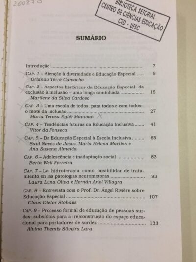 Educação especial: em direção a educação inclusiva