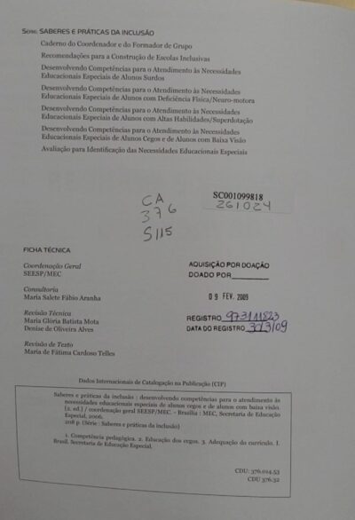 Saberes e práticas da inclusão: desenvolvendo competências para o atendimento às necessidades educacionais especiais de alunos com deficiência física-neuro/motora