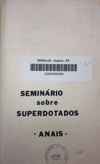 Anais do  Seminário sobre Superdotados - Imagem 2