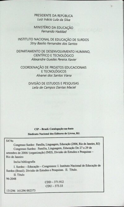 Anais do V Congresso Internacional e XI Congresso Nacional do INES: surdez família, linguagem, educação - Imagem 3