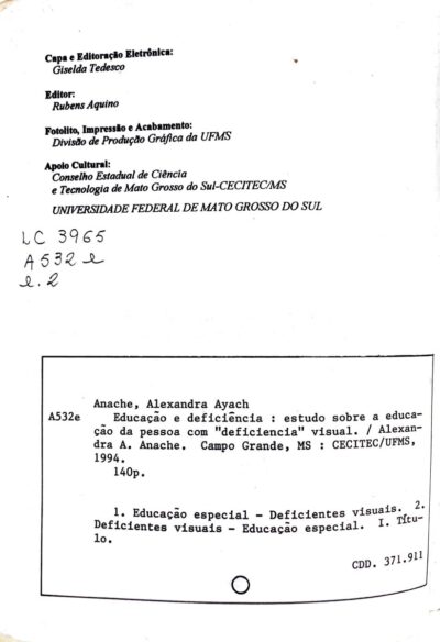 Educação e deficiência: estudo sobre a educação da pessoa com deficiência visual - Imagem 3