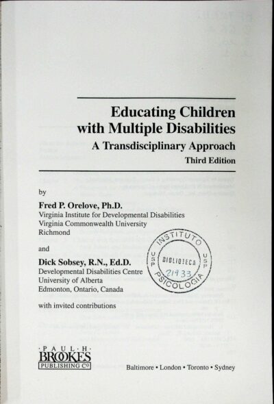 Educating children with multiple disabilities: a transdisciplinary approach - Imagem 2