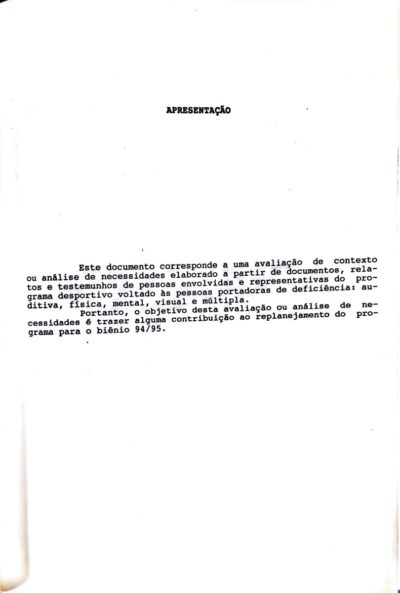 Encontro de avaliação desportiva das pessoas portadoras de deficiencia na decada de 83-92 - Imagem 3