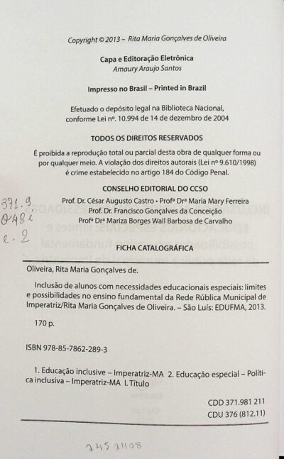 Inclusão de alunos com necessidades educacionais especiais: limites e possibilidades no ensino fundamental da rede pública municipal de Imperatriz - Imagem 3