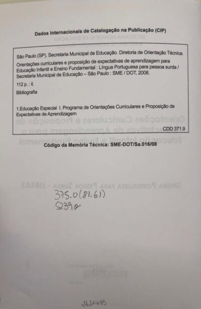 Orientações curriculares: proposição de expectativas de aprendizagem para a educação infantil e ensino fundamental - língua portuguesa para pessoa surda - Libras - Imagem 3