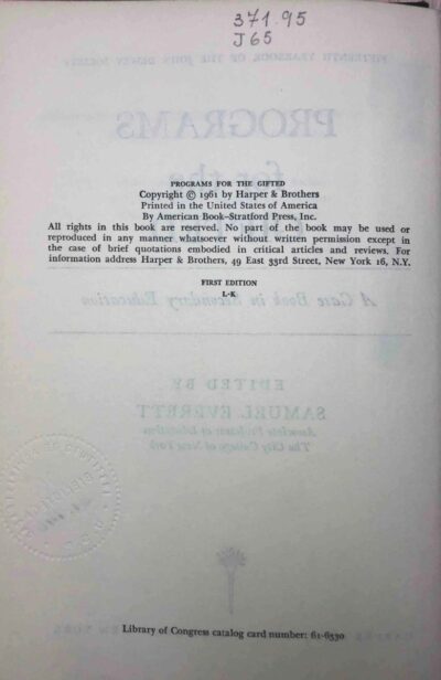 Programs for the gifted: a case book in secondary education - Imagem 3