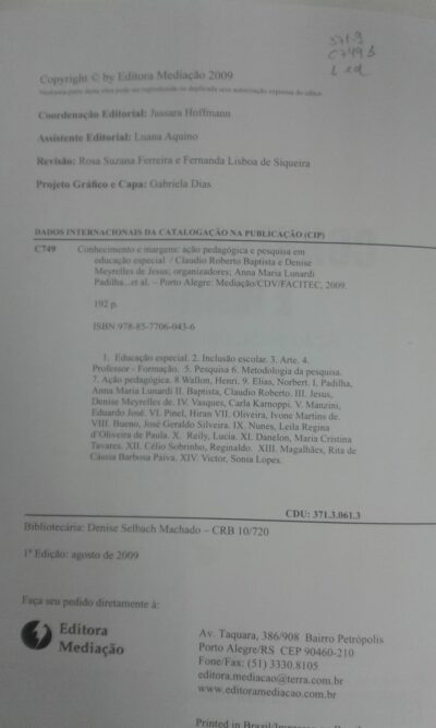 Conhecimento e margens: ação pedagógica e pesquisa em educação especial - Imagem 2